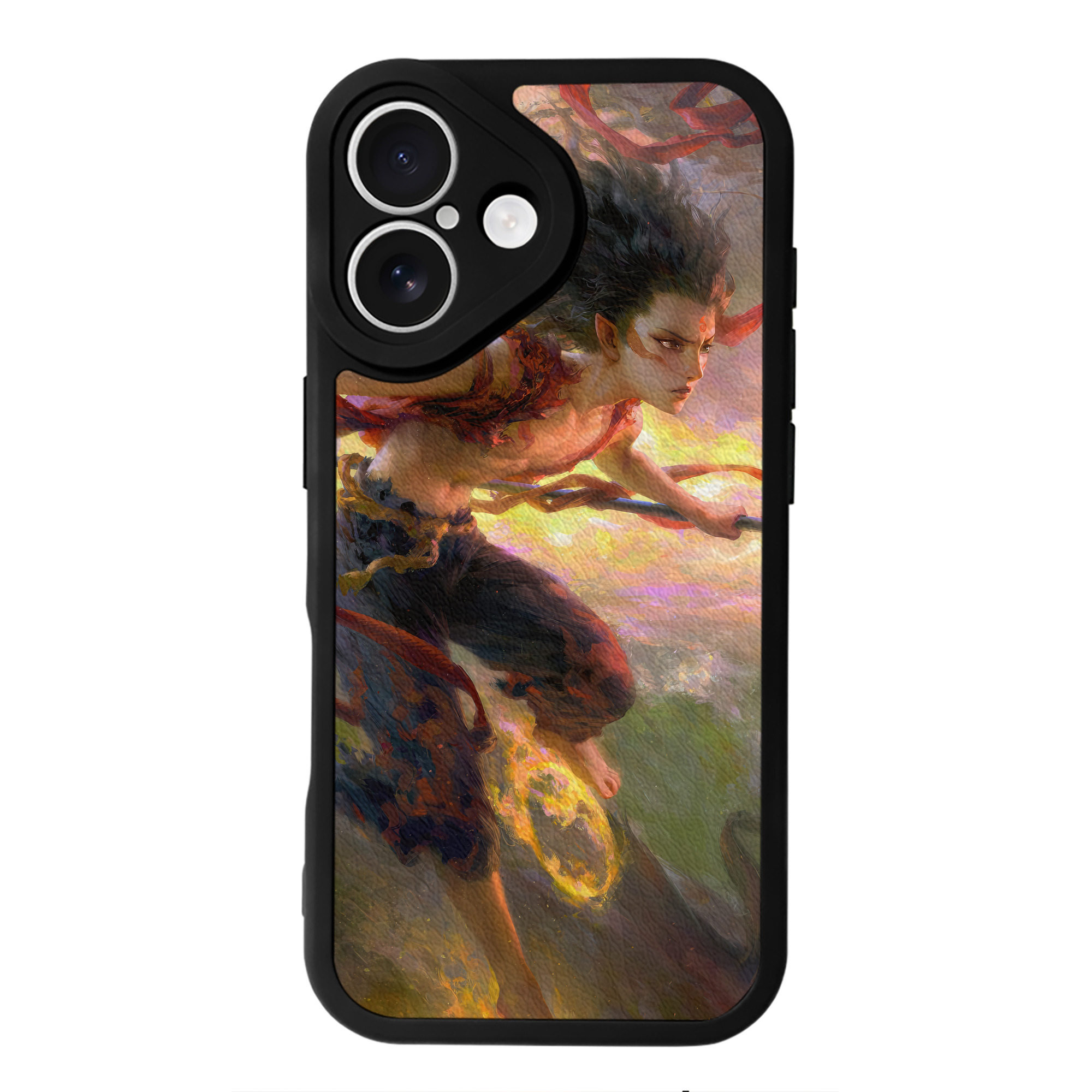 （画像用） Ne Zha 2 ナタ 魔童の大暴れ 【iPhone 16シリーズ対応】シリコンスマホケース（レザー調） 材質：シリコン